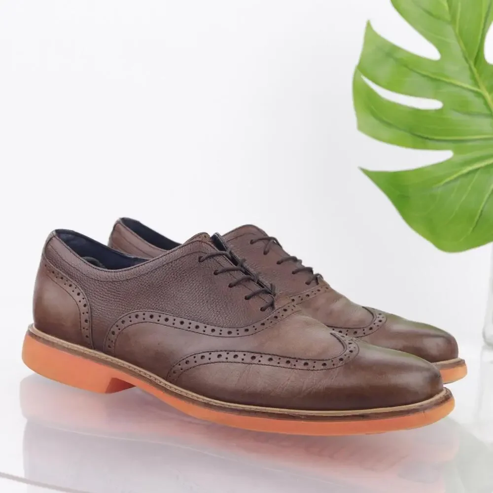 Cole Haan Mens Great Jones Oxfords Size 11 M  Brown Wingtip Brogue Dress Shoes‎